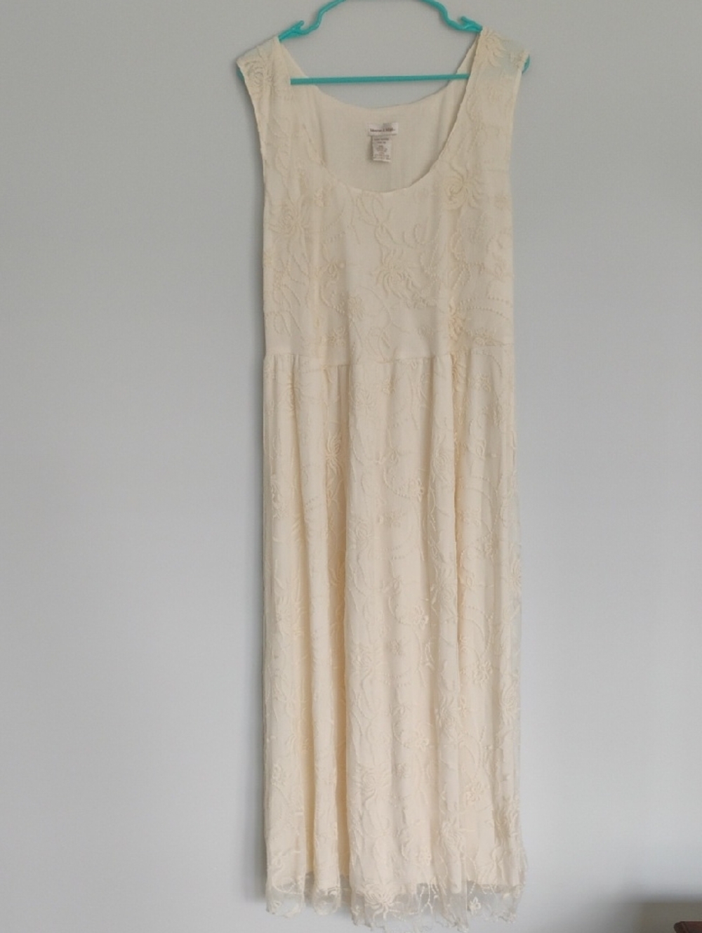 Monroe & Main Cream Lace Embroidered Maxi Dress Boho Cottagecore Plus Size 2X